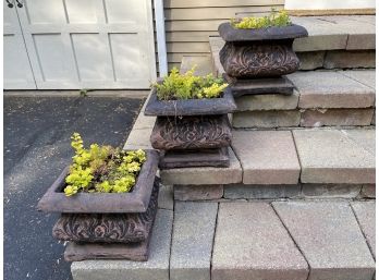 There Outdoor Square Stone Planters