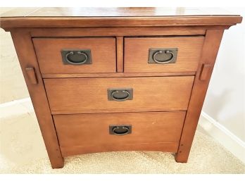 Mission Style Side Table With Drawers