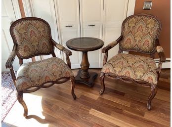 Accent Arm Chairs (Set Of 2) With Paisley Upholstery