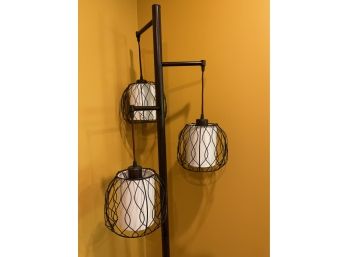 Floor Lamp With 3 Hanging Wire Shades 70-inch H