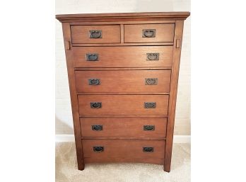 Tall Brown Mission Style Dresser