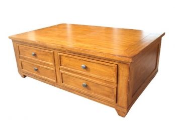 Ethan Allen Elements Map Two Drawer Coffee Table