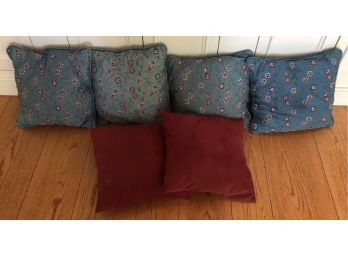 Six Decorative Throw Pillows