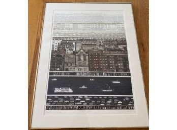 Framed Etching By Brenda Harthill From Her London Series