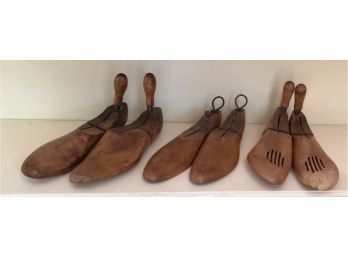 Three Pairs Of Wooden Shoes