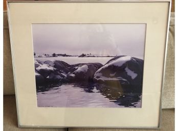 Framed Photograph 'Sea Boulders' Signed And Numbered