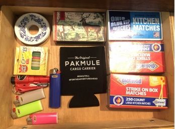 Drawer Of Matches And Lighters