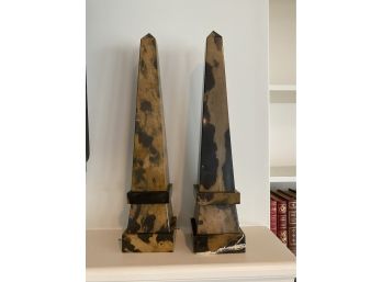 Decorative Marble Obelisk Pair