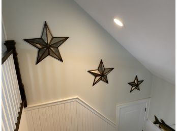 Trio Of Stars Metal Frame And Antique Look Mirror