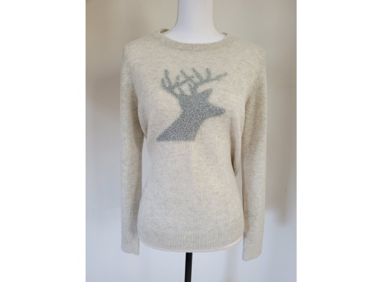 Talbots Glitter Reindeer Sweater Size L