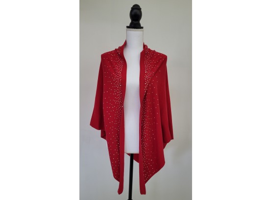 Chicos Ladies Red Sequin Shawl  Size OS
