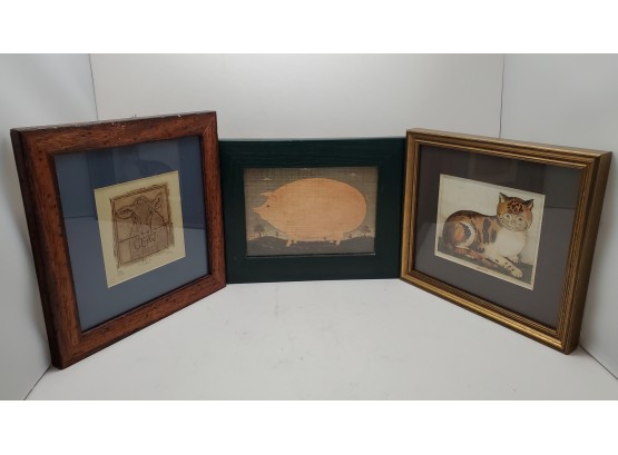 Warren Kimble And Other Country Primitive Prints Under Glass