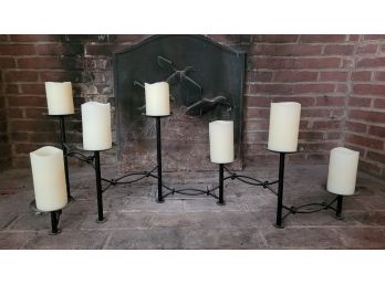 Adjustable Length Metal Candle Holder With Candles