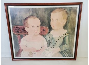 Nicely Framed Learning The A B C's Victorian Reproduction Lithograph