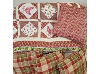 Beautiful Country Farm House Style Quilt And Cushions