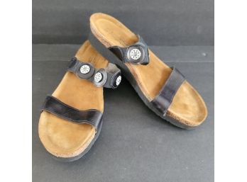 Naot Ladies Black Sandals - Made In Israel Size 41