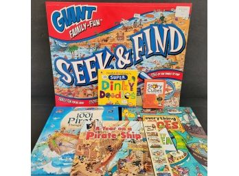 Children's Pirate Theme Books And Large Seek And Find Pad Book