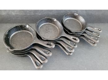 Twelve Mini Lodge Cast Iron Pans