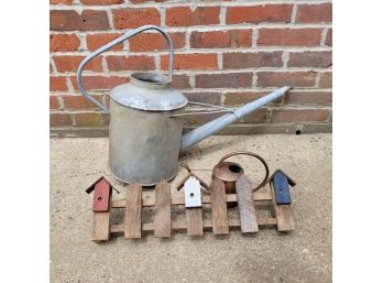 Galvanized Watering Can And Garden Decor
