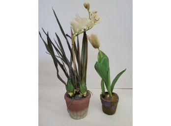 Artificial Orchid And Tulip Flowers