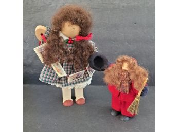 Lizzy High Dolls Christmas Card Doll And Little Broom Girl