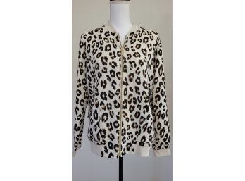 Chico Ladies Leopard Print Light Weight Jacket Size 2