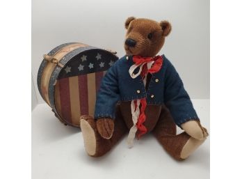 Lori Ann Baker 13' Mohair Patriotic Teddy Bear Lot