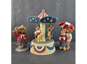 Boyd's Bears And Friends Musical Merry Go Round With Cocoa Cola Couple And Eleanore