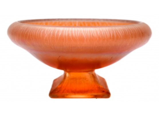 Vintage Carnival Glass Pedestal Bowl