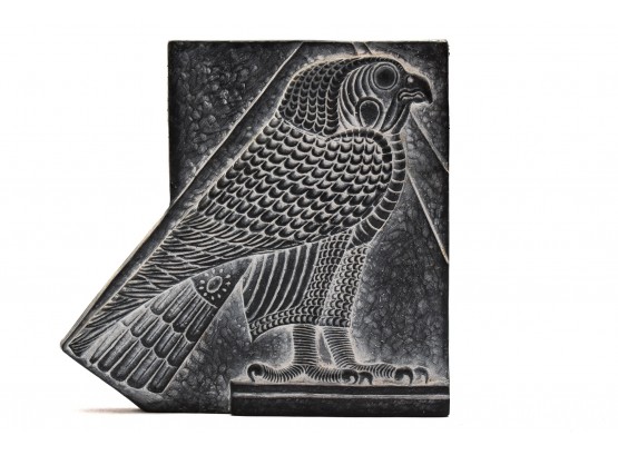 Black Egyptian Horus Stone Intaglio Wall Plaque