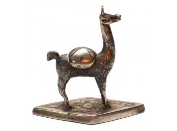 Industria Peruana 900 Silver Ornate Llama Statue