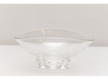 Steuben Crystal Footed Oval Bowl