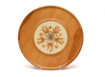 Botanical Castings Light Maple Lazy Susan With Genuine Flowers