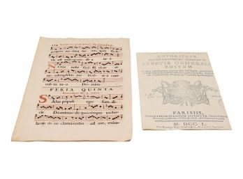 Feria IV. Poff Dom Columnnua Herculus Parchmont Music Manuscripts