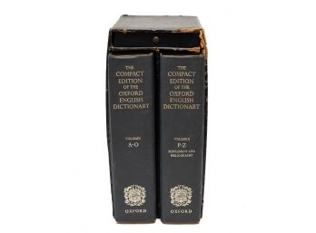 Vintage Oxford English Dictionary Two Volume Set  Copyright 1971