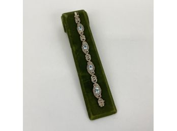 Sterling Silver And Crystal Marcasite Bracelet
