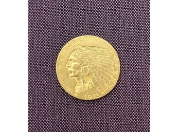1913 US Gold Coin $2.50 Piece Quarter Eagle