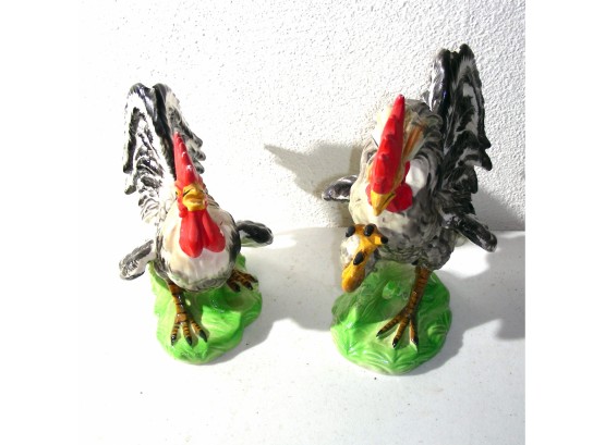 Two Rooster Figurines