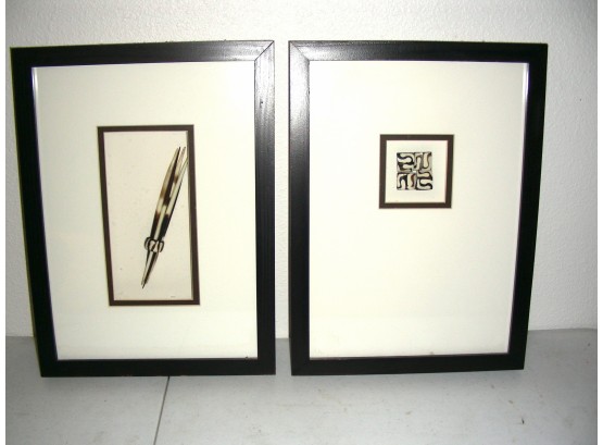 Two Framed Zulu Art Pieces - Beads And Quill