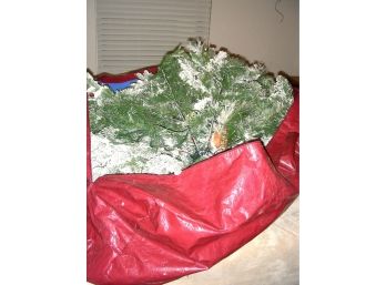 Balsam Hill Flocked Christmas Tree With Carry Bag And Stand