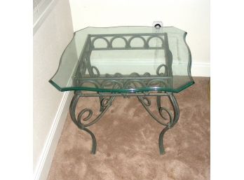 Iron Base Occasional Table With Shaped Glass Top (2 Of 2)
