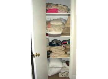 Contents Of Linen Closet: Blankets, Pillows, Sheets, Towels, Heating Pad, And More