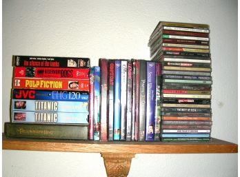 Entertainment Lot: VHS Tapes, CDs, DVDs