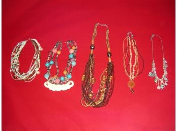 Costume Jewelry: 5 Necklaces (A)