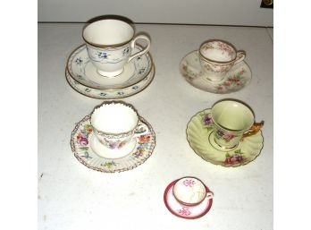 Cup And Saucer Sets (5): Lenox, Orleans Blue, Haviland, Spode, Dresden