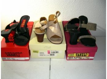 Three Pair Of Shoes With Boxes - (2) Vanelli, Sizes 7.5 And 8 And (1) Liz Flex, Size 7.5