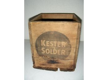 Vintage Wood Box With Advertising - Kester Solder