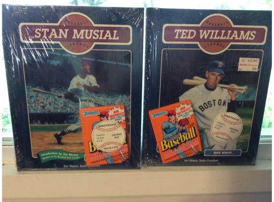 Ted Williams And Stand Musial Hardcover Books Sealed - Each With An Upopened 1990 Donruss Wax Pack #2