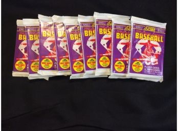 9 Packs Of 1991 Score Series 2 Baseball Cards