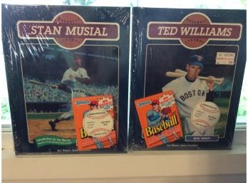 Ted Williams And Stand Musial Hardcover Books Sealed - Each With An Upopened 1990 Donruss Wax Pack #2